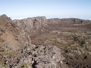 The crater at the top of the mountain