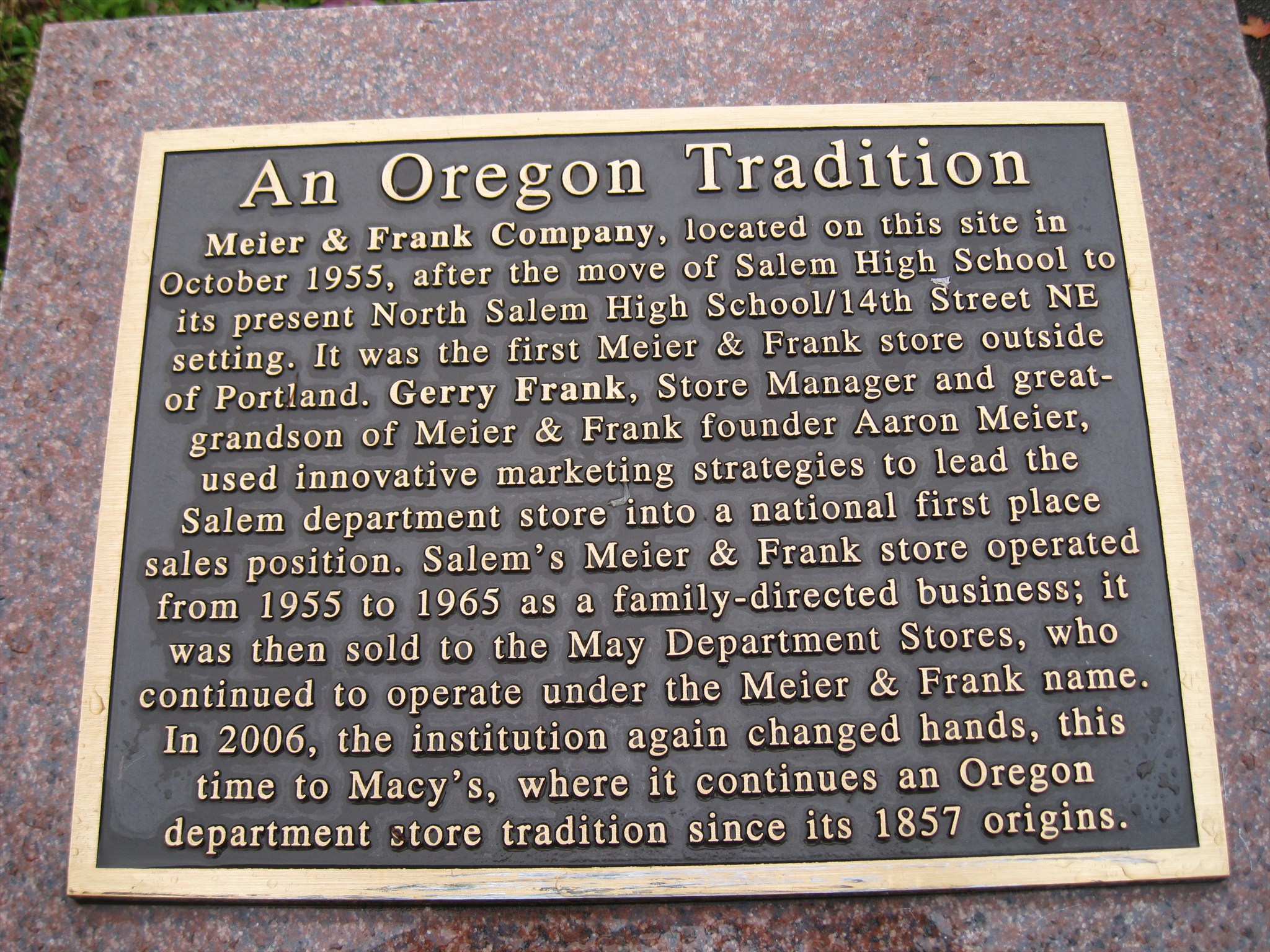 An Oregon Tradition - Salem, Oregon - Oregon Historical Markers on 0