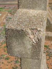 Damage to tombstone