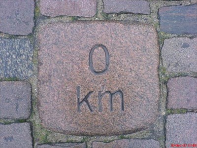 0 km-sten, 0 km stone, Viborg, Denmark