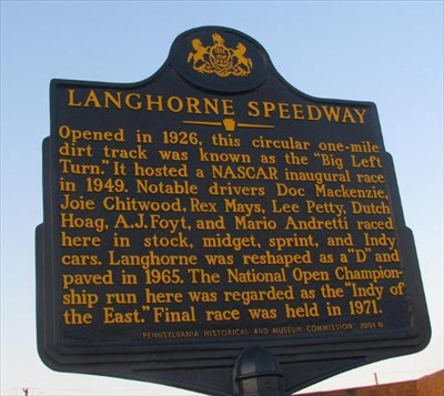 Langhorne Speedway - Pennsylvania Historical Markers on Waymarking.com
