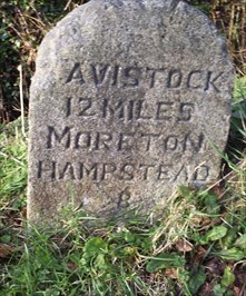 A granite Milestone on Dartmoor, Devon UK