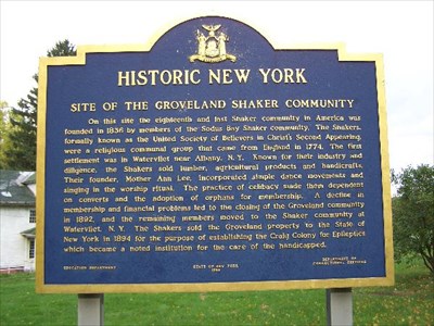 Site of the Groveland Shaker Community - Groveland, NY - Blue Plaques on 
