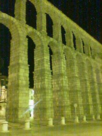 The Roman Aqueduct in Segovia,